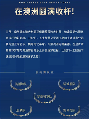 MON时讯｜挥杆世界百佳球场，首届梦蒂贝罗酒庄高尔夫邀请赛总决赛在澳洲圆满收杆！